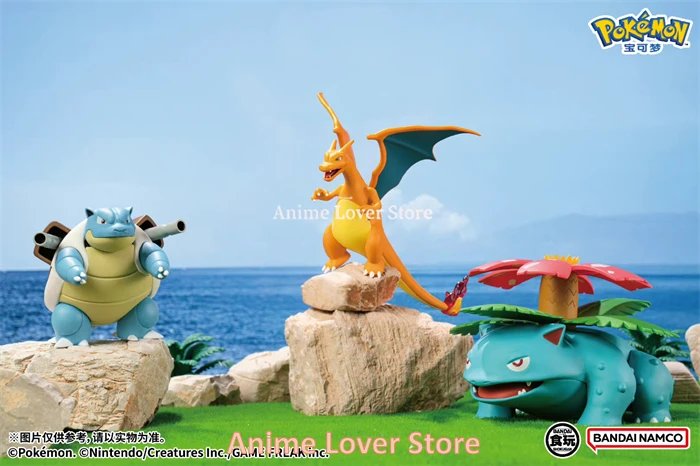 Bandai Original POKEMON Scale World Kanto Region Samuel•Oak Charizard Blastoise Venusaur Anime Figures Toys for Kids Gift