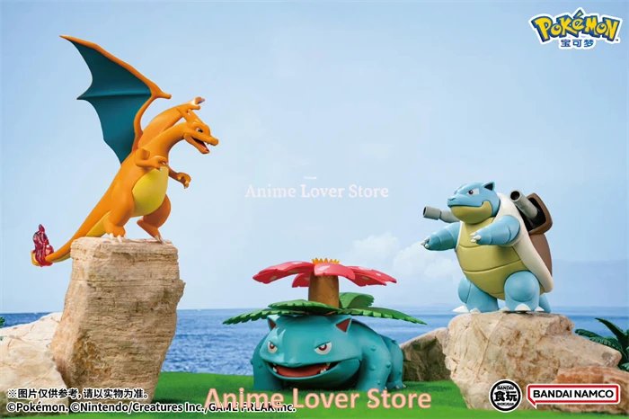 Bandai Original POKEMON Scale World Kanto Region Samuel•Oak Charizard Blastoise Venusaur Anime Figures Toys for Kids Gift