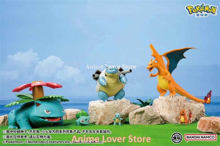 Bandai Original POKEMON Scale World Kanto Region Samuel•Oak Charizard Blastoise Venusaur Anime Figures Toys for Kids Gift