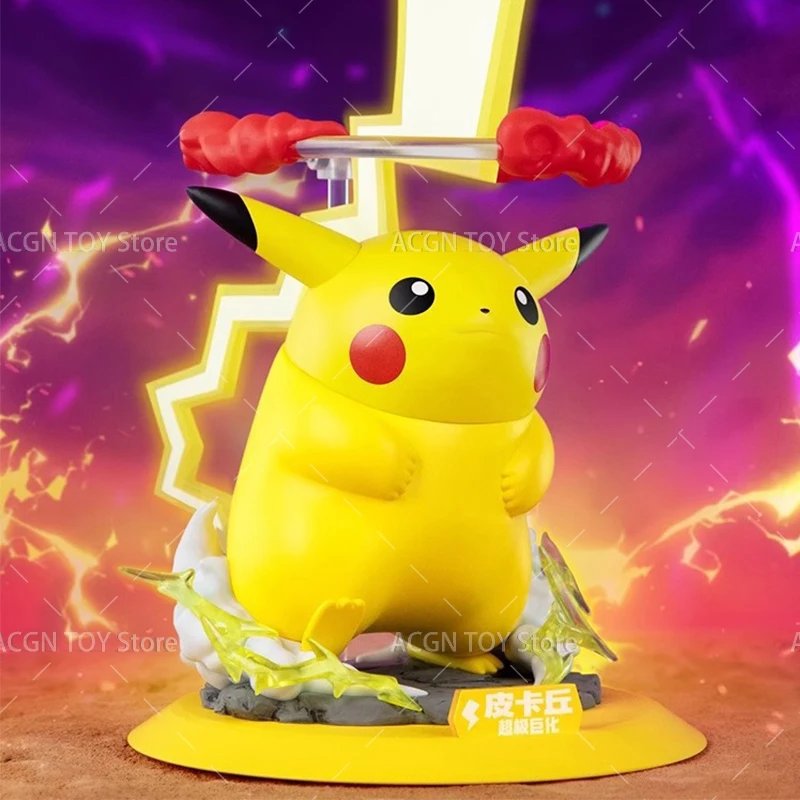 New 2 Styles Original TOMY Pokemon Figure Gigantamax Pikachu Gigantamax Gengar Anime Action PVC Model Girls Doll Collection Toys