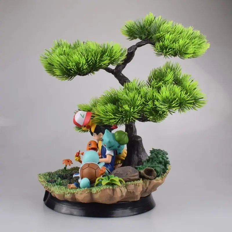 Anime Pokemon Ash Ketchum Pikachu Charmander Squirtle PVC Action Figure Game Statue Collectible Model Kids Toys Doll Gifts 30cm