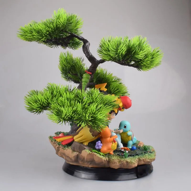 Anime Pokemon Ash Ketchum Pikachu Charmander Squirtle PVC Action Figure Game Statue Collectible Model Kids Toys Doll Gifts 30cm