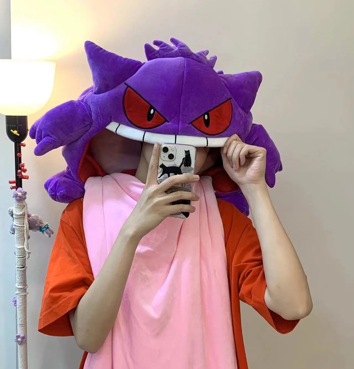 130cm Pokemon Gengar Big Tongue Plush Anime Peripheral Big Size Gengar Sleep Pillow Dual Purpose Nap Blanket Stuffed funny Toy