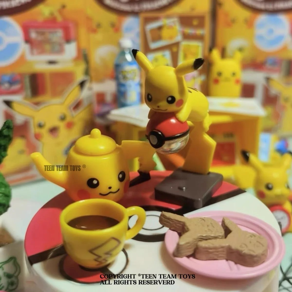 Pokemon Gashapon Capsule Toy Pikachu Room Elf Model Toys Mini Furniture Table Miniature Scene Ornaments Models Decoratoion Gifts