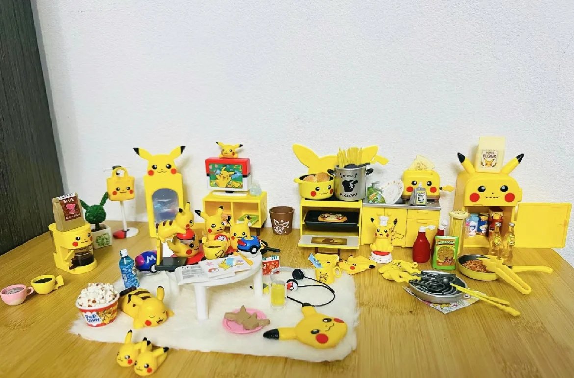 Pokemon Gashapon Capsule Toy Pikachu Room Elf Model Toys Mini Furniture Table Miniature Scene Ornaments Models Decoratoion Gifts