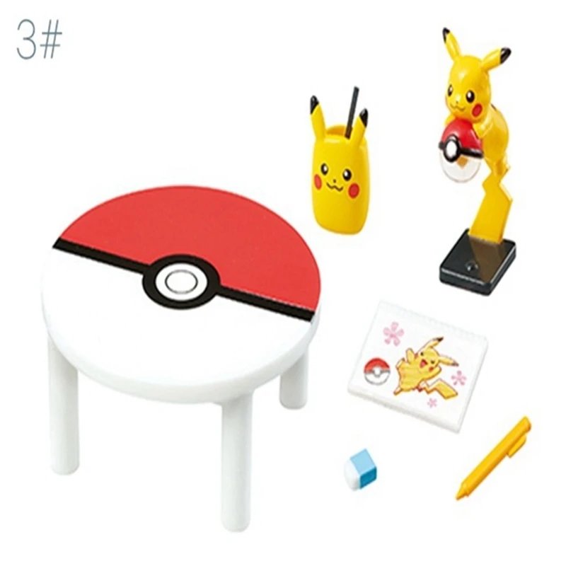 Pokemon Gashapon Capsule Toy Pikachu Room Elf Model Toys Mini Furniture Table Miniature Scene Ornaments Models Decoratoion Gifts
