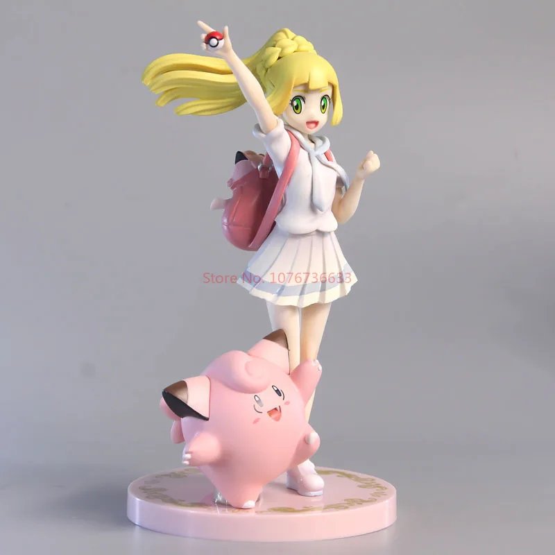 Pokemon Sun And Moon Lillie Clefairy May Mudkip Action Figurine Model Collection Pvc Statue Doll Model Cute Toys Gifts