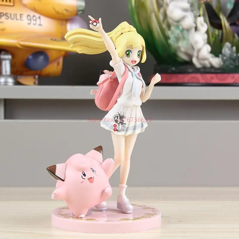 Pokemon Sun And Moon Lillie Clefairy May Mudkip Action Figurine Model Collection Pvc Statue Doll Model Cute Toys Gifts