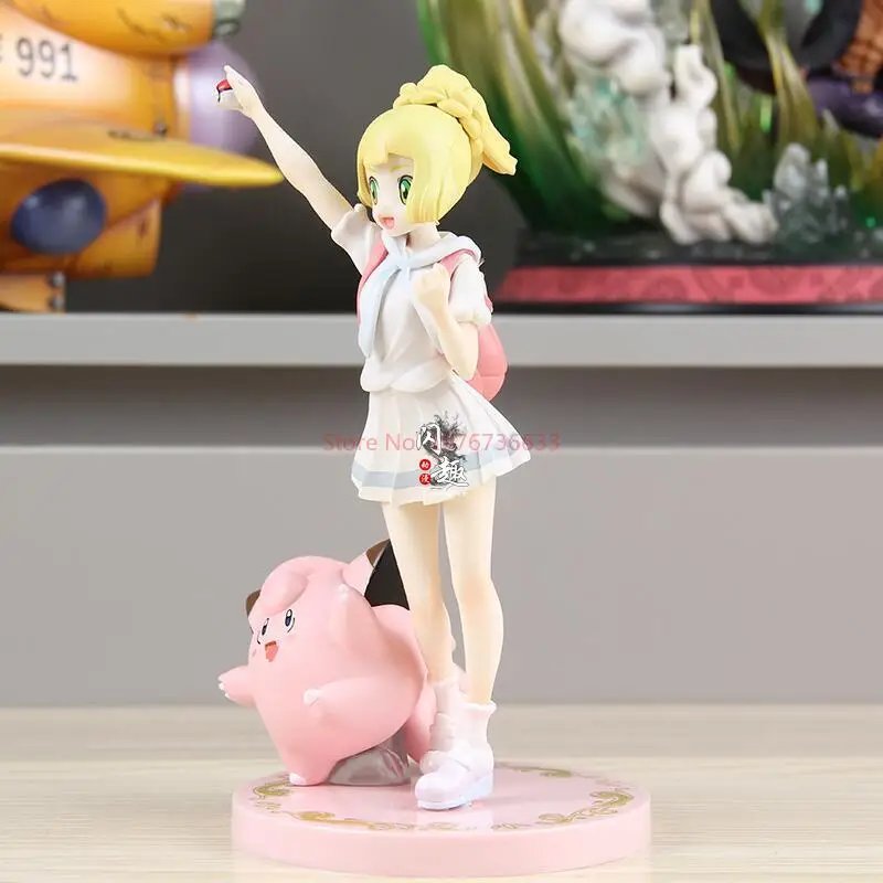 Pokemon Sun And Moon Lillie Clefairy May Mudkip Action Figurine Model Collection Pvc Statue Doll Model Cute Toys Gifts