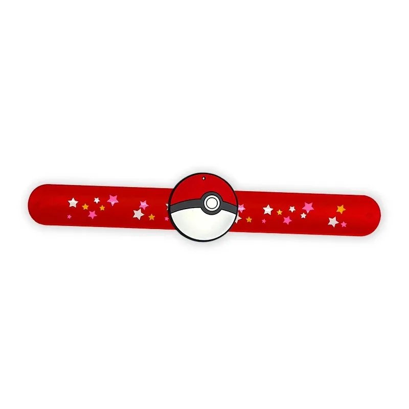 PVC Pokemon Slap Bracelet Kids Pikachu Birthday Decoration Anime Wristband Child Slap Band Puzzle Toy Boys Girls Birthday Party