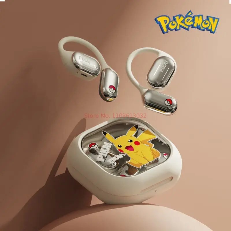 New Pokemon Pikachu Wireless Bluetooth Headset Peripheral Cartoon Good-Looking Ear-Hook Bone Conduction Sports Headset Gift