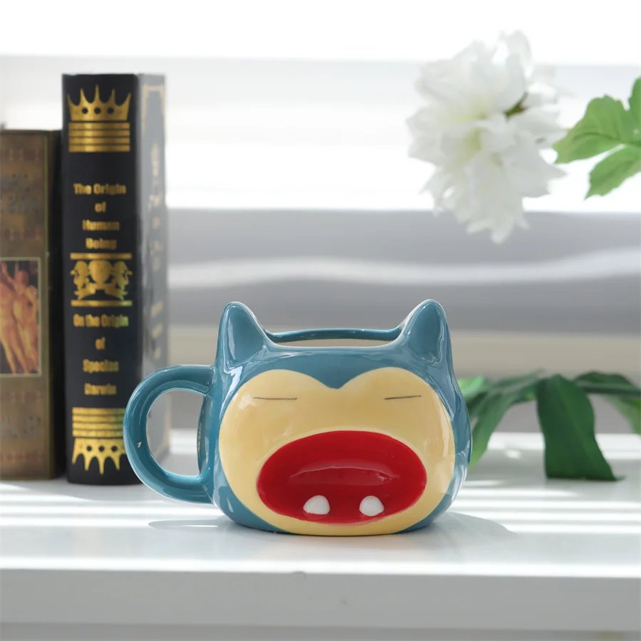 1300ml Pokemon Mug Cartoon Kawaii Snorlax Ceramic Cup Large Capacity Desktop Ornaments Kids Adult Breakfast Coffee Milk Mug Gift