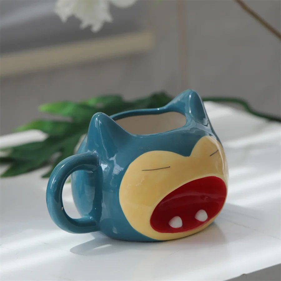 1300ml Pokemon Mug Cartoon Kawaii Snorlax Ceramic Cup Large Capacity Desktop Ornaments Kids Adult Breakfast Coffee Milk Mug Gift