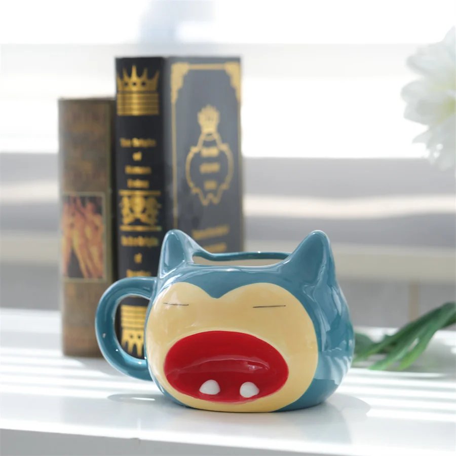 1300ml Pokemon Mug Cartoon Kawaii Snorlax Ceramic Cup Large Capacity Desktop Ornaments Kids Adult Breakfast Coffee Milk Mug Gift