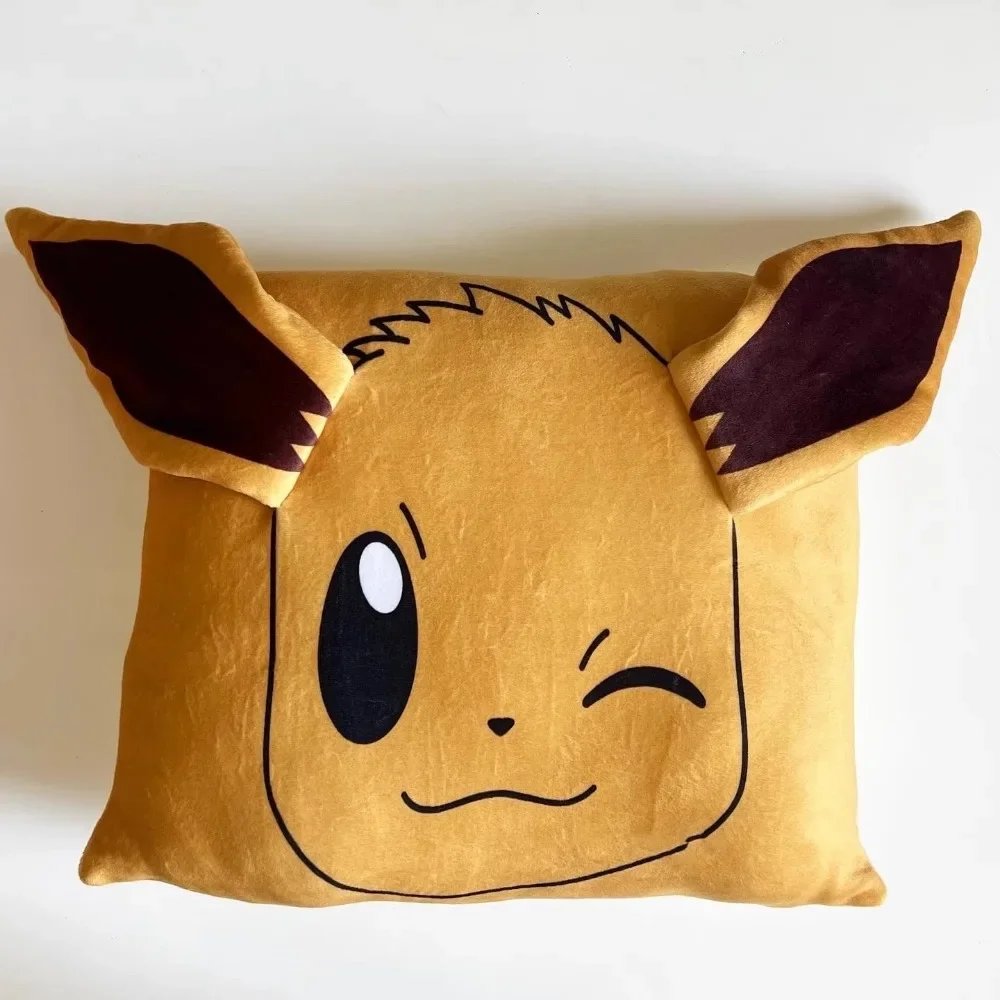 New Pokémon Pikachu Eevee Anime Short Plush Cute Cartoon Pillowcase Home Sofa Office Cushion Pillow Cushion Cover Wholesale