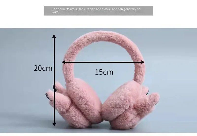 Pikachu Plush Earmuffs Cute Soft Anime Cartoon Earmuffs Plush Winter Warm Earmuffs Headphone for over 6 Year Old Kids Adult