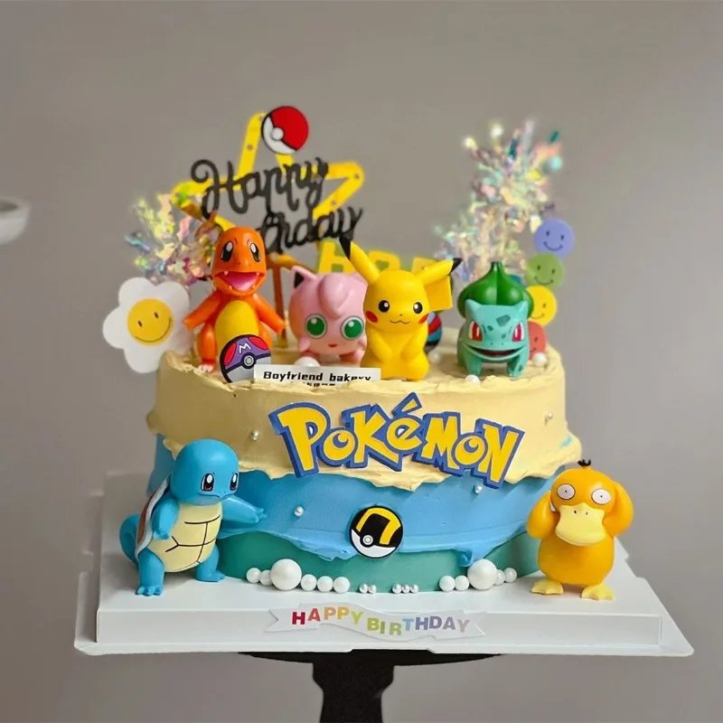 Pokémon Cake Topper Set featuring Pikachu and friends - Image 1