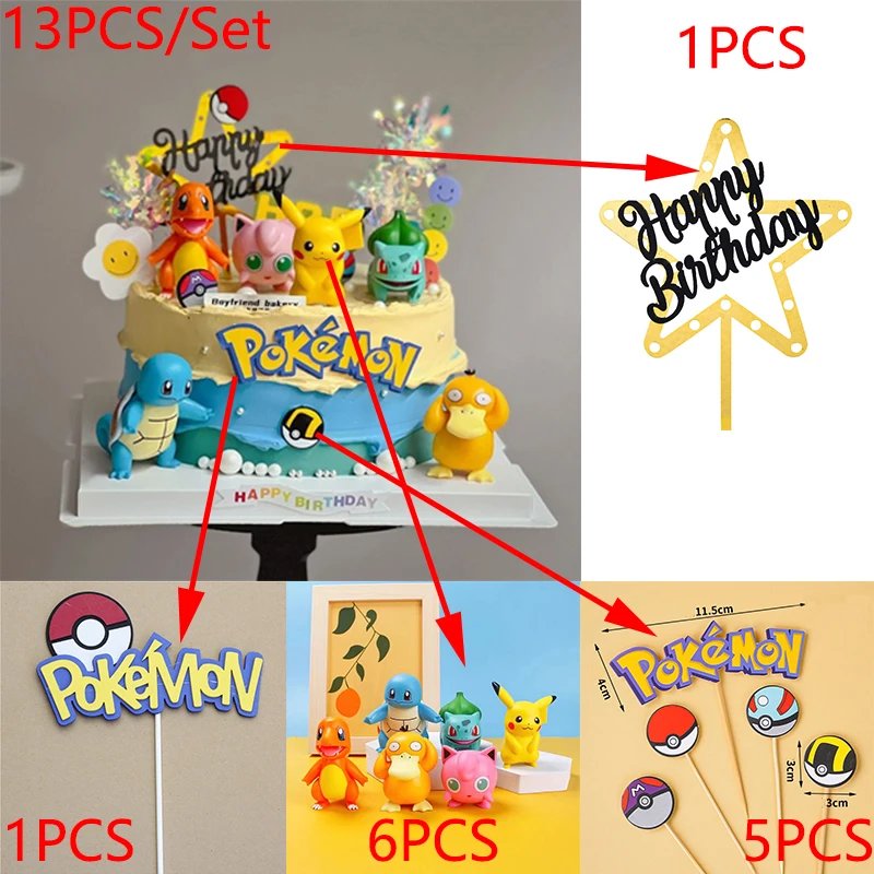 Pokémon Cake Topper Set with vinyl figurines - Image 2