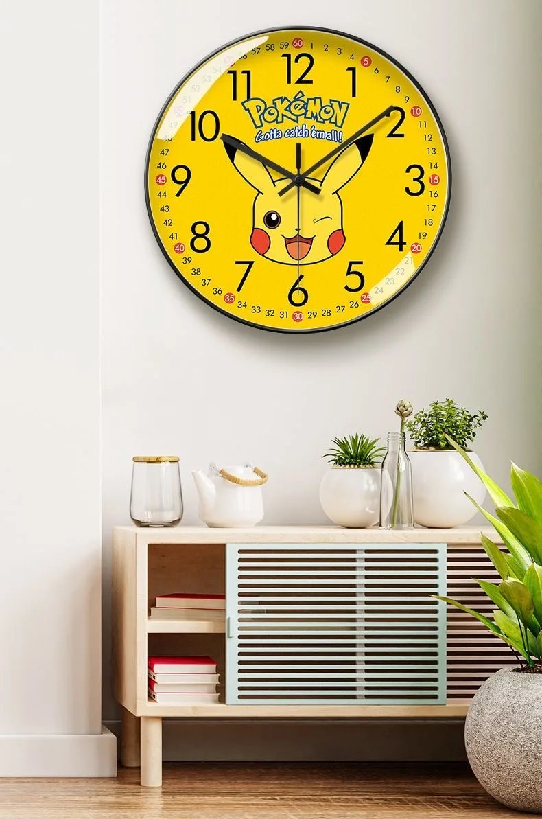 Durable Pikachu Wall Clock with easy-to-read numbers