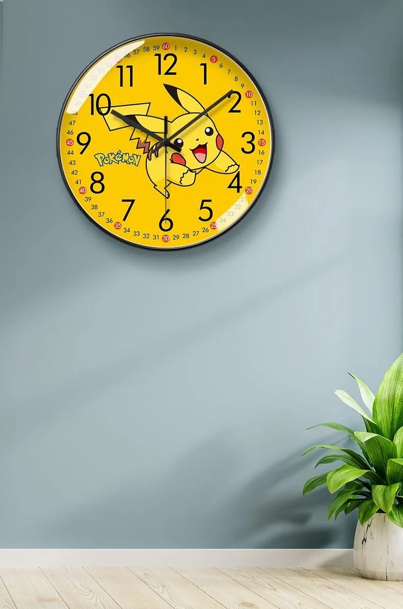 Pikachu Wall Clock with silent quartz mechanism