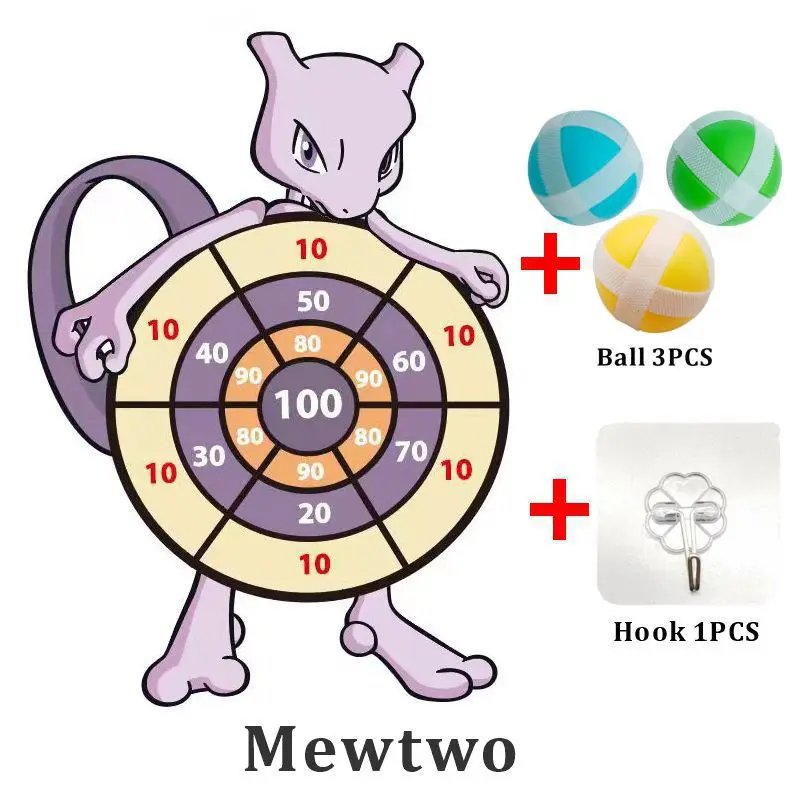Flannel dart board featuring Mewtwo design
