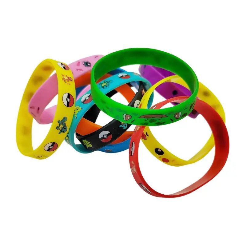 Pokemon Bracelet Anime Figure Trendy silicone wristband with vibrant Pokémon graphics